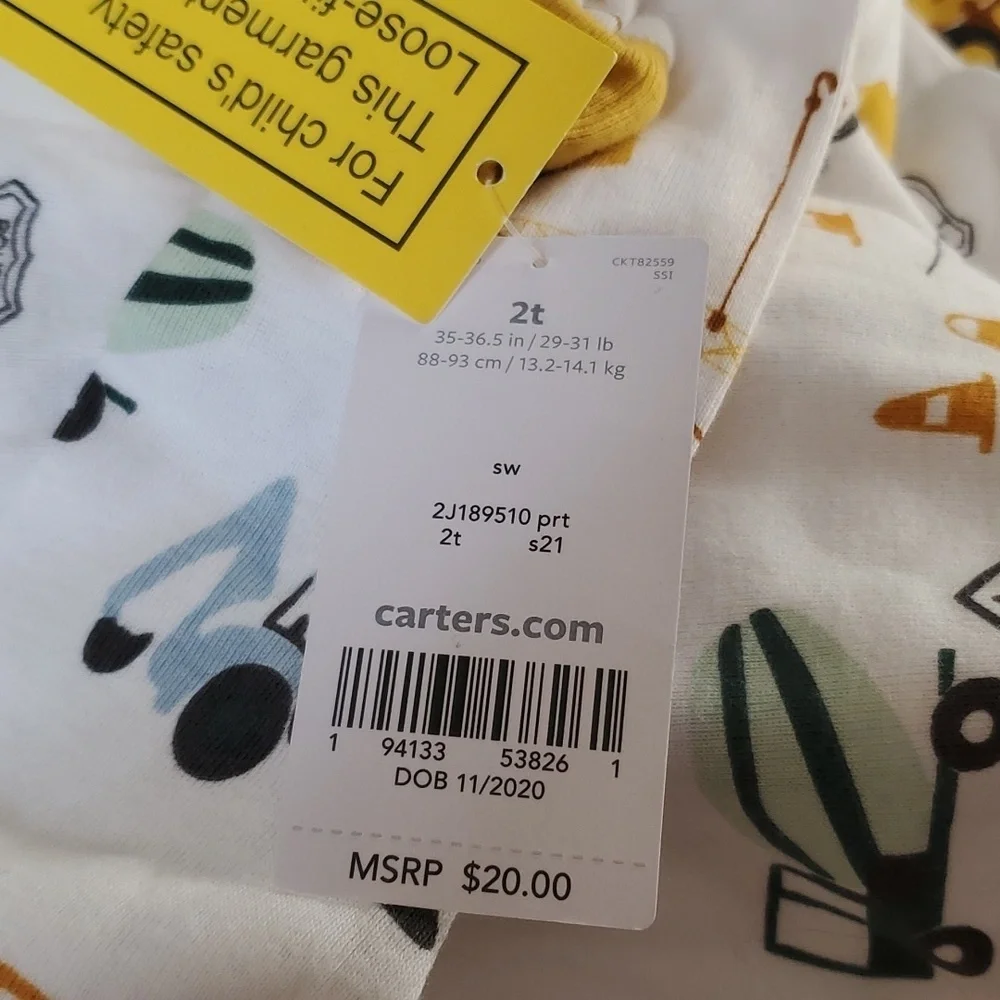 Carter's Footed Onesie Pajama- Set of Two 2T/3T